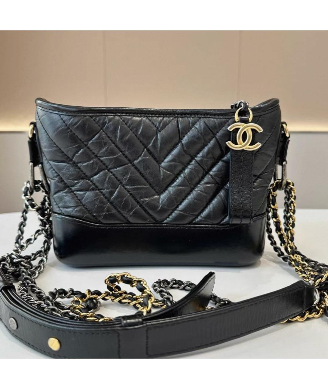 CHANEL Черная кожаная сумка через плечо, фото 2