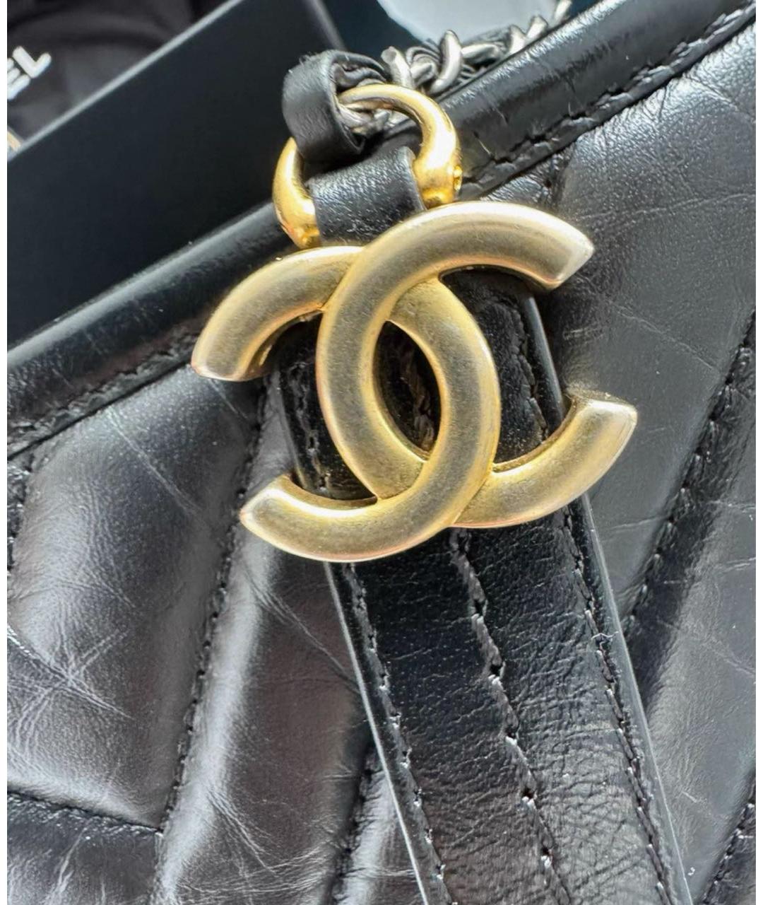 CHANEL Черная кожаная сумка через плечо, фото 4