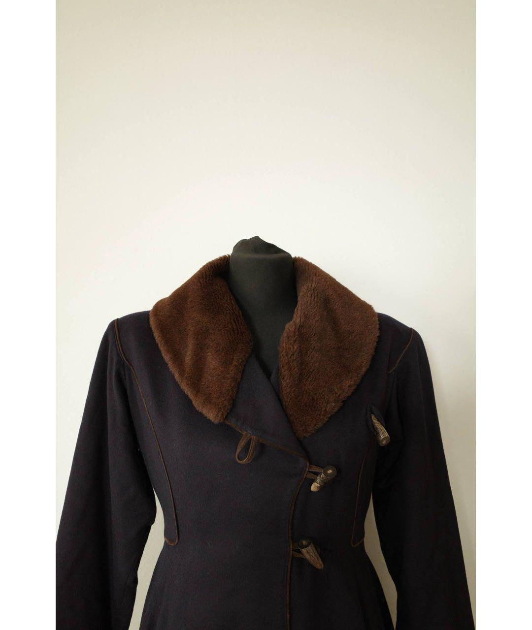 HERMES Темно-синее шерстяное пальто, фото 4
