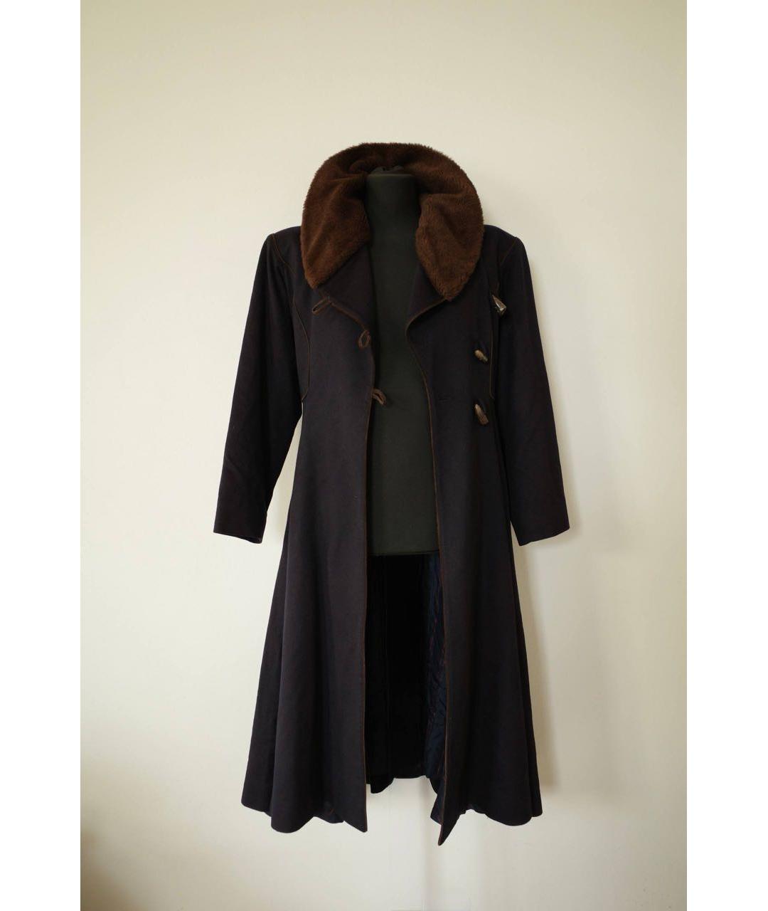 HERMES Темно-синее шерстяное пальто, фото 5