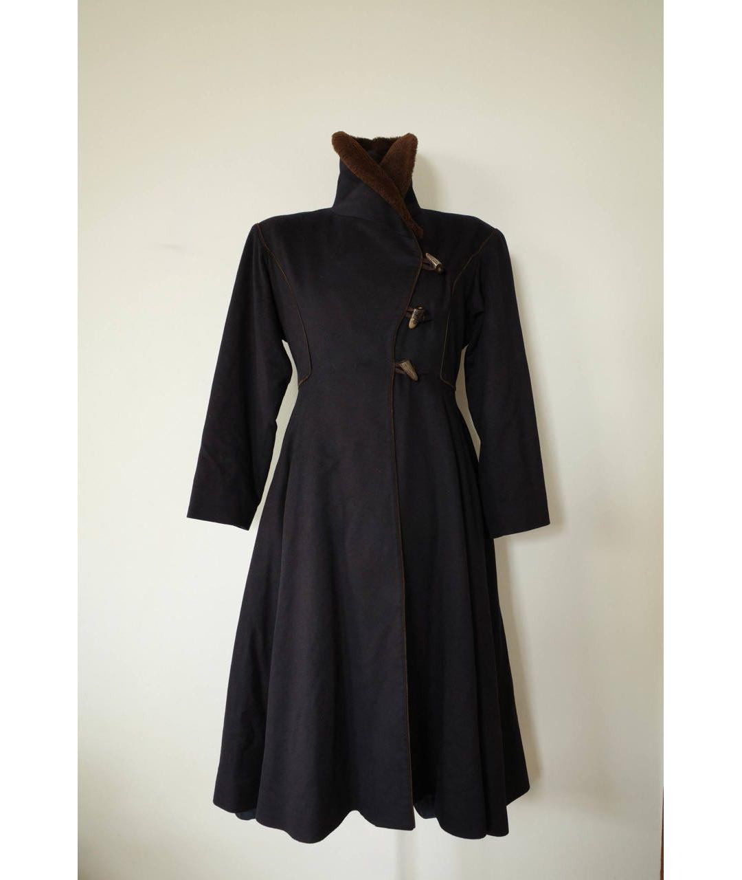 HERMES Темно-синее шерстяное пальто, фото 6