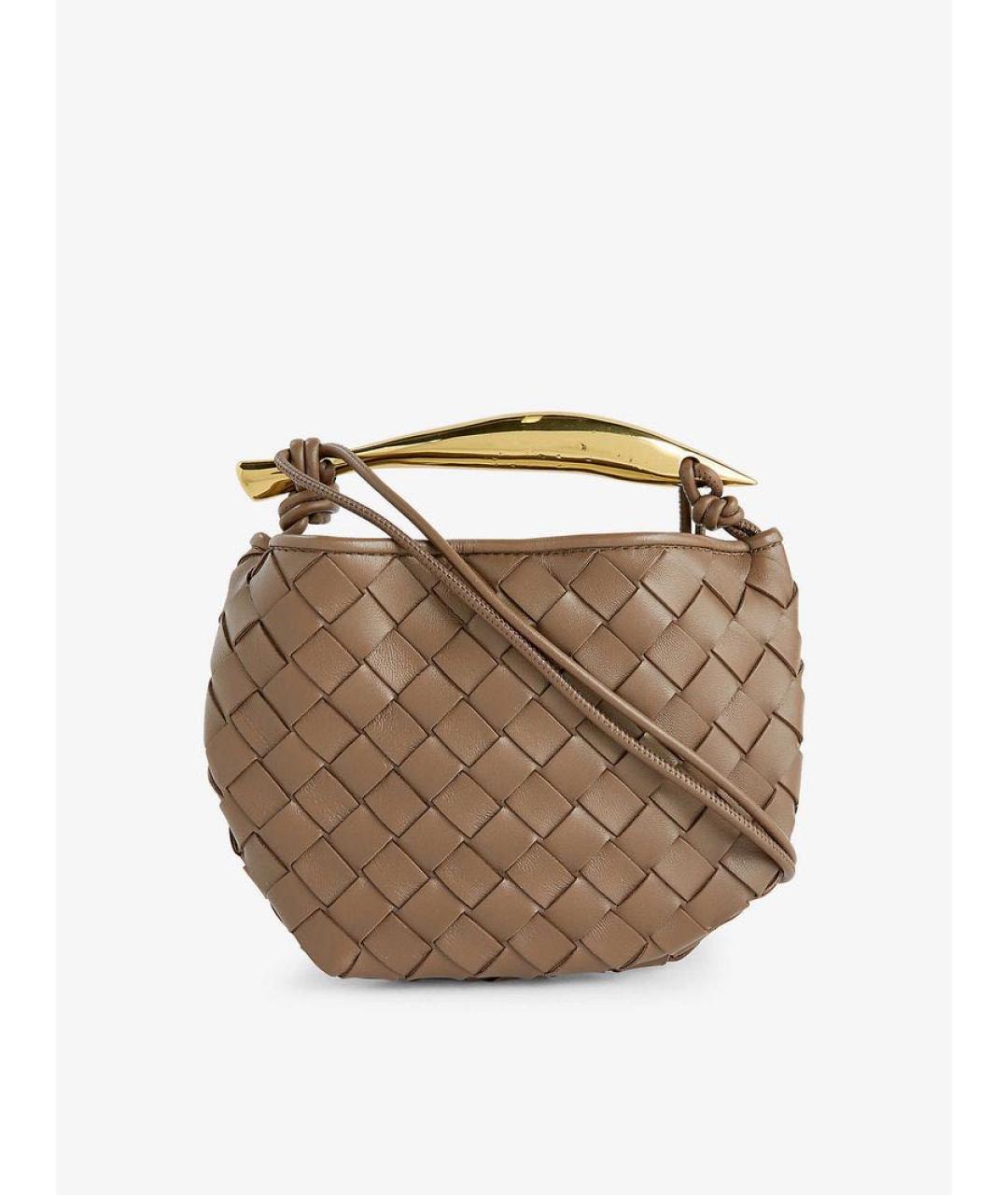 BOTTEGA VENETA Бежевая кожаная сумка с короткими ручками, фото 5