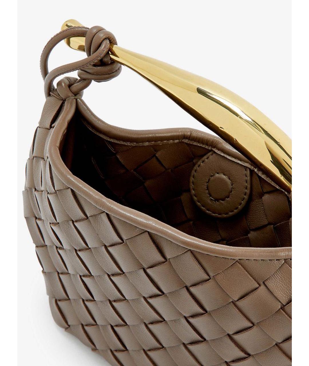 BOTTEGA VENETA Бежевая кожаная сумка с короткими ручками, фото 3