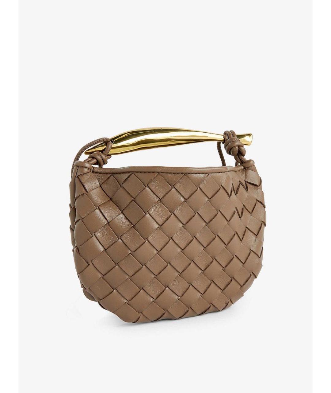 BOTTEGA VENETA Бежевая кожаная сумка с короткими ручками, фото 2