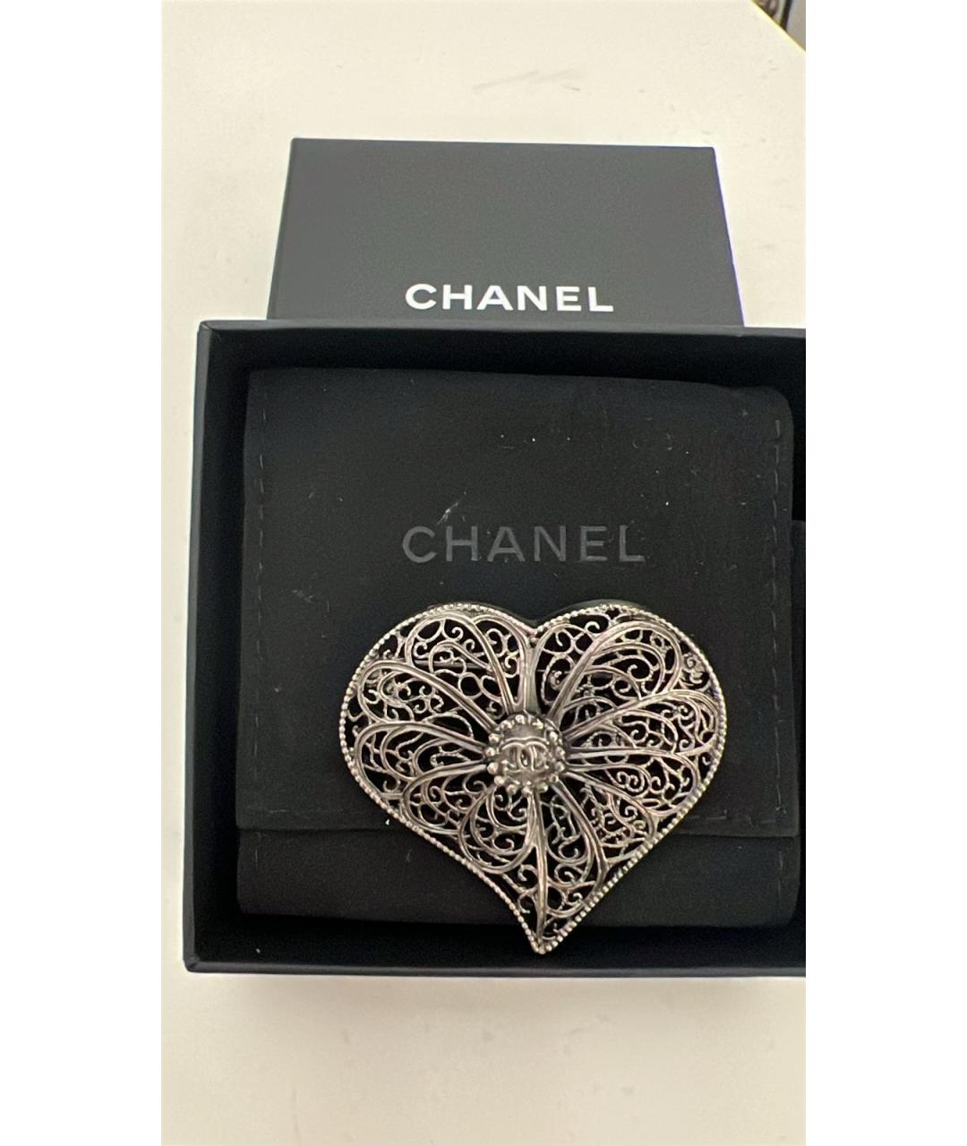 CHANEL Серебряная металлическая булавка / брошь, фото 5