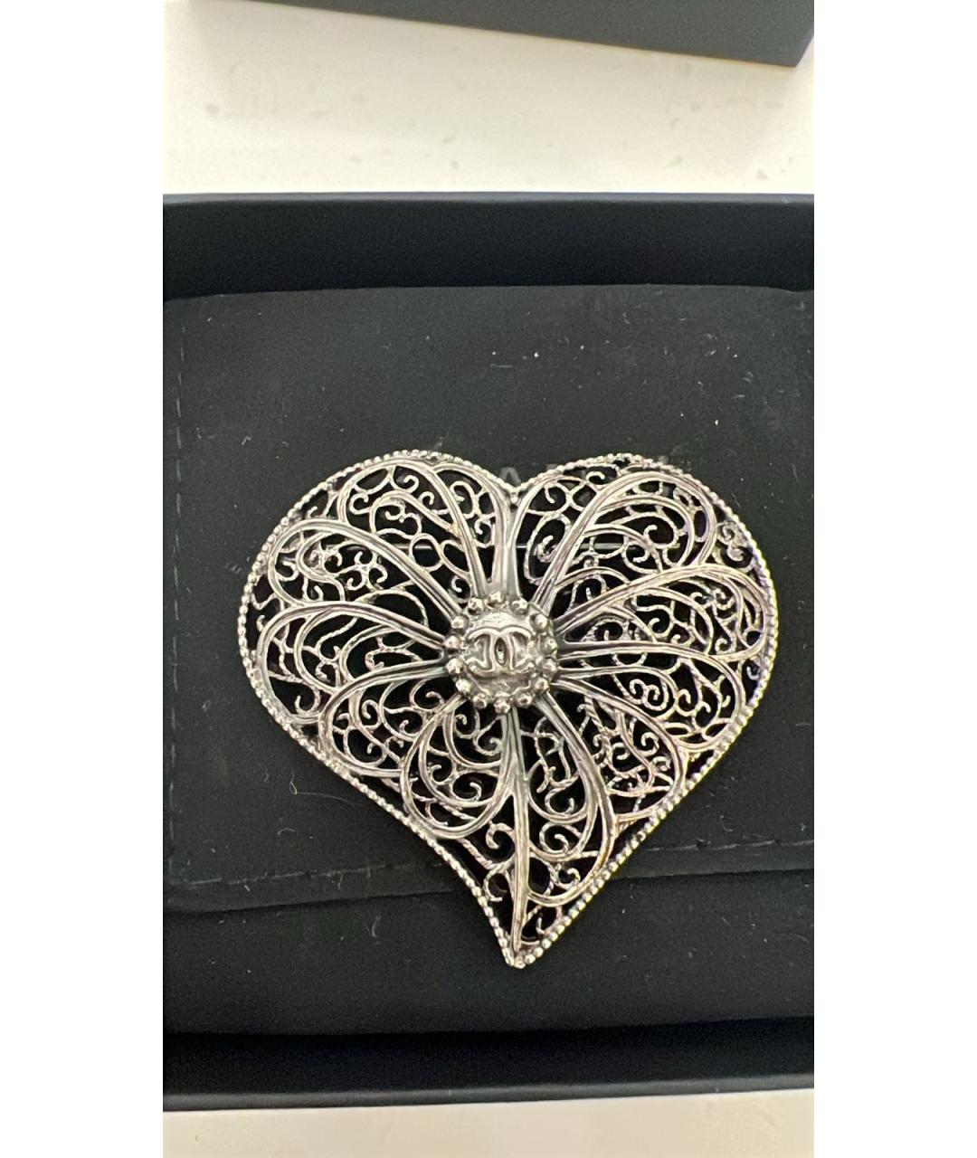 CHANEL Серебряная металлическая булавка / брошь, фото 3