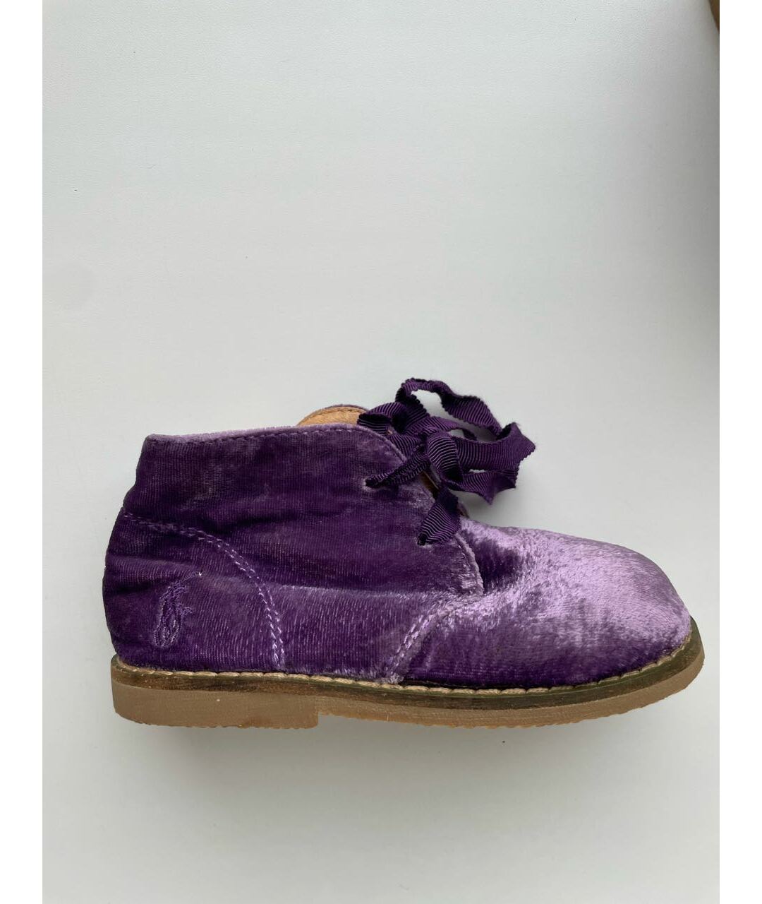 RALPH LAUREN Фиолетовые бархатные ботинки, фото 3