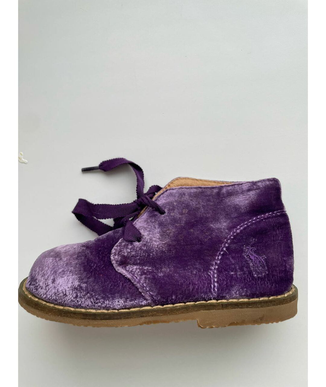RALPH LAUREN Фиолетовые бархатные ботинки, фото 9