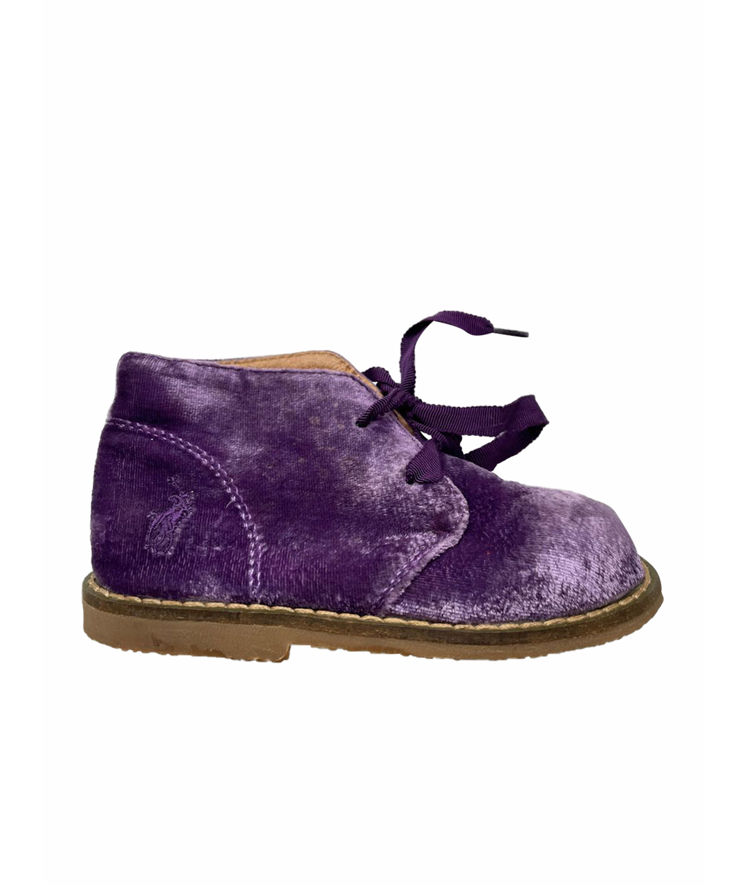 RALPH LAUREN Фиолетовые бархатные ботинки, фото 1