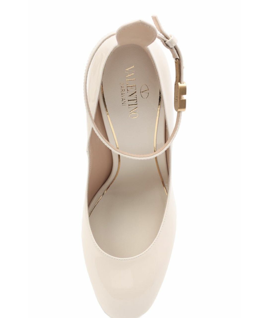 VALENTINO GARAVANI Бежевые туфли из лакированной кожи, фото 2