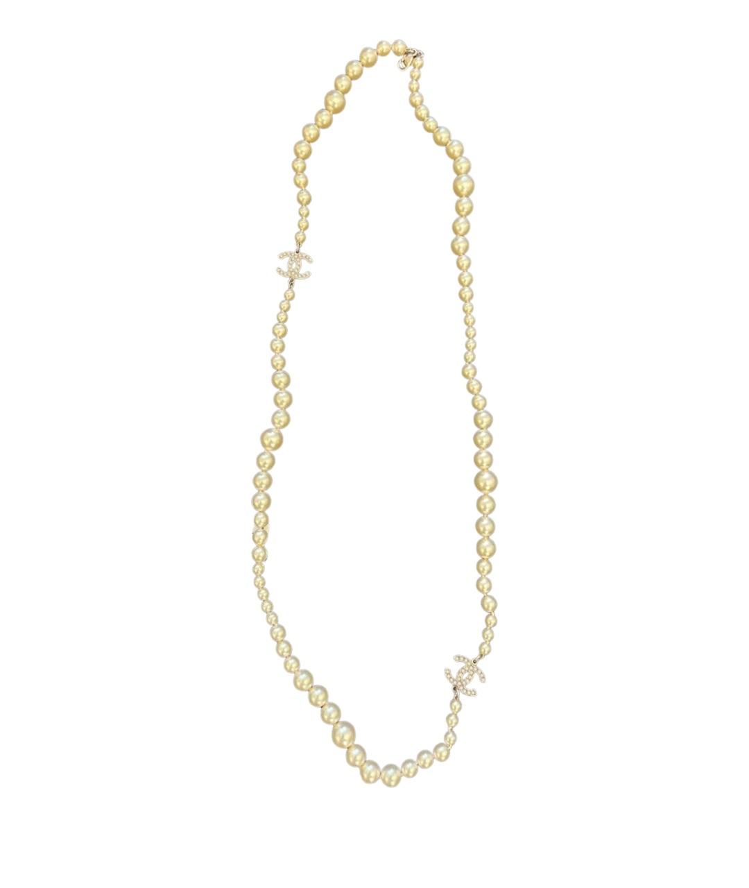 CHANEL Белое металлическое колье, фото 1