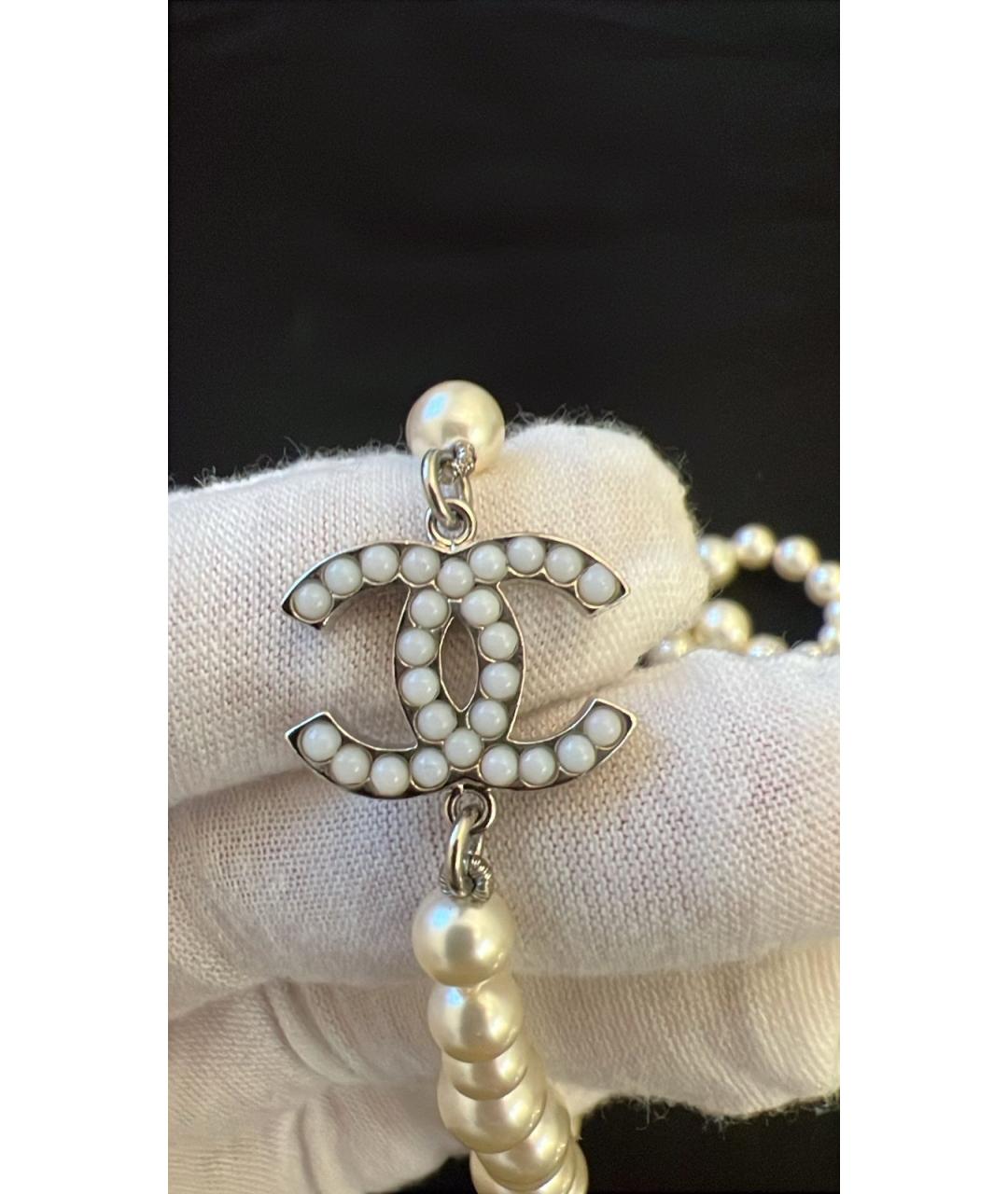 CHANEL Белое металлическое колье, фото 2