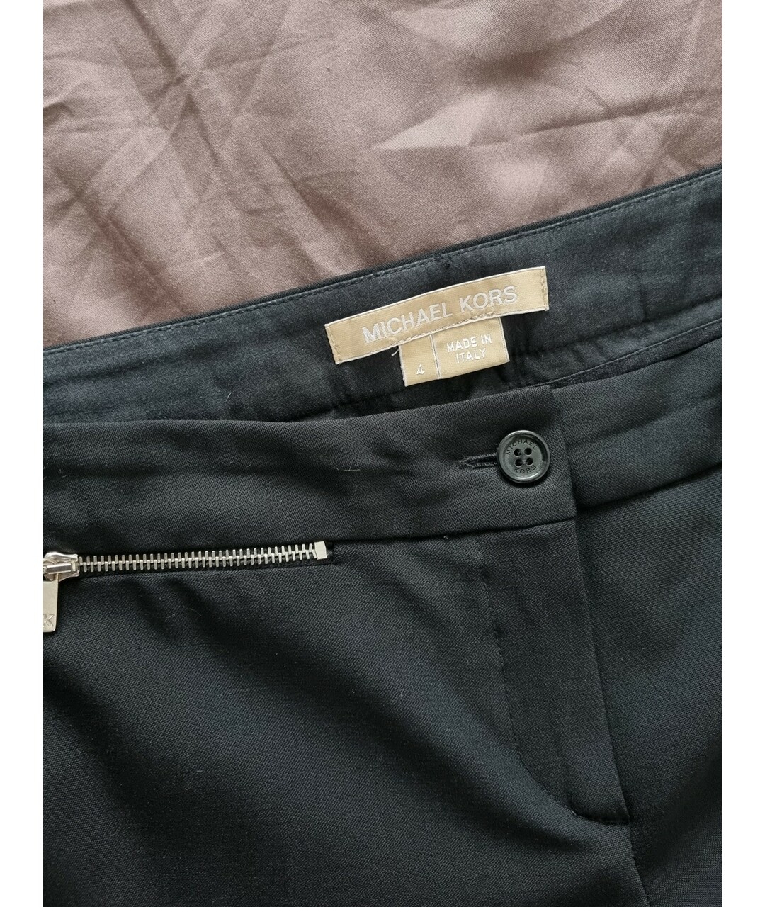 MICHAEL KORS Черные шерстяные прямые брюки, фото 3