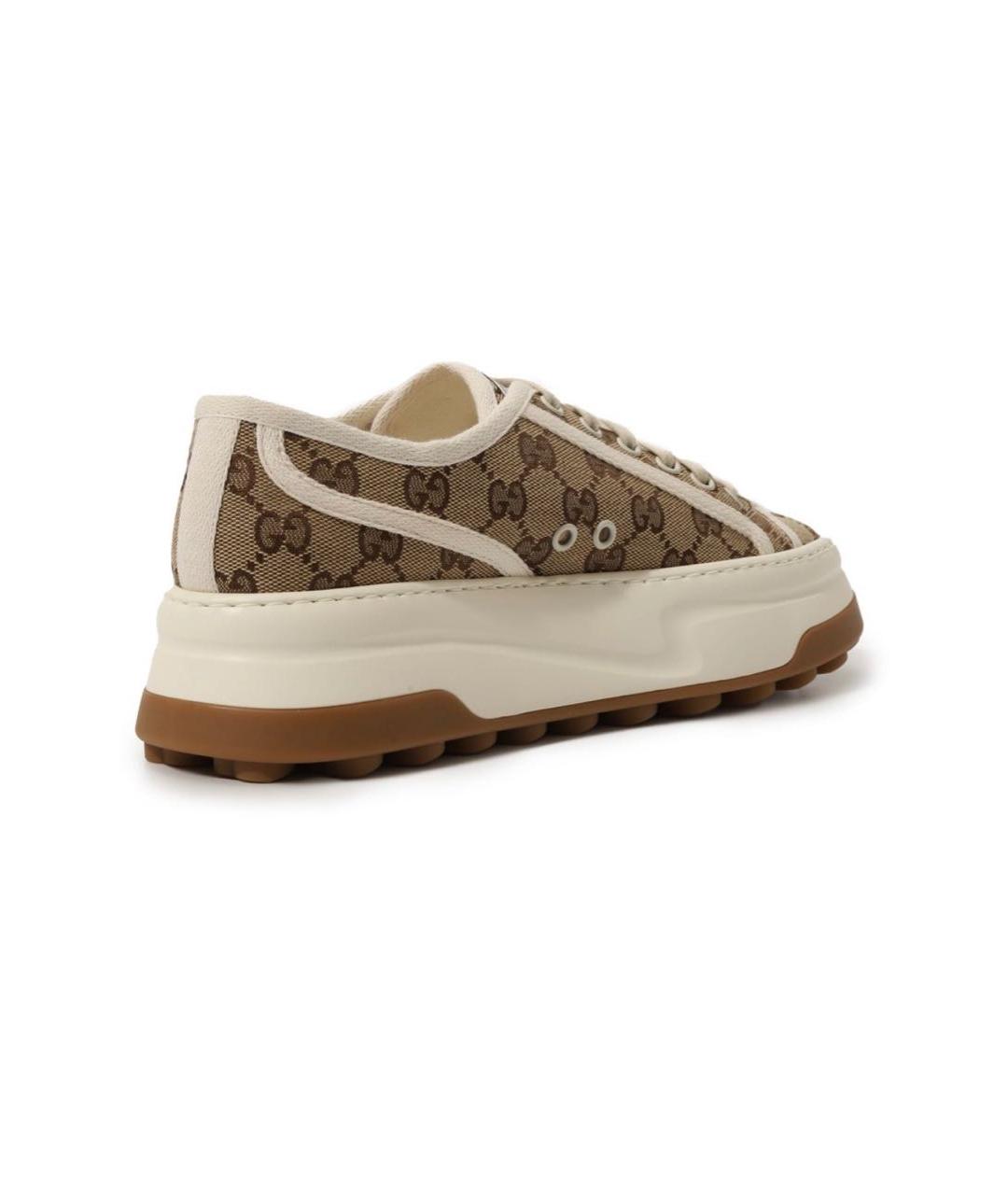GUCCI Коричневые текстильные кеды, фото 5