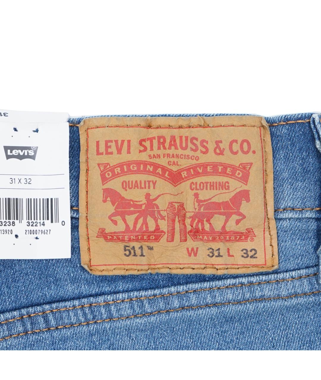 LEVI'S Синие хлопко-полиэстеровые джинсы скинни, фото 6