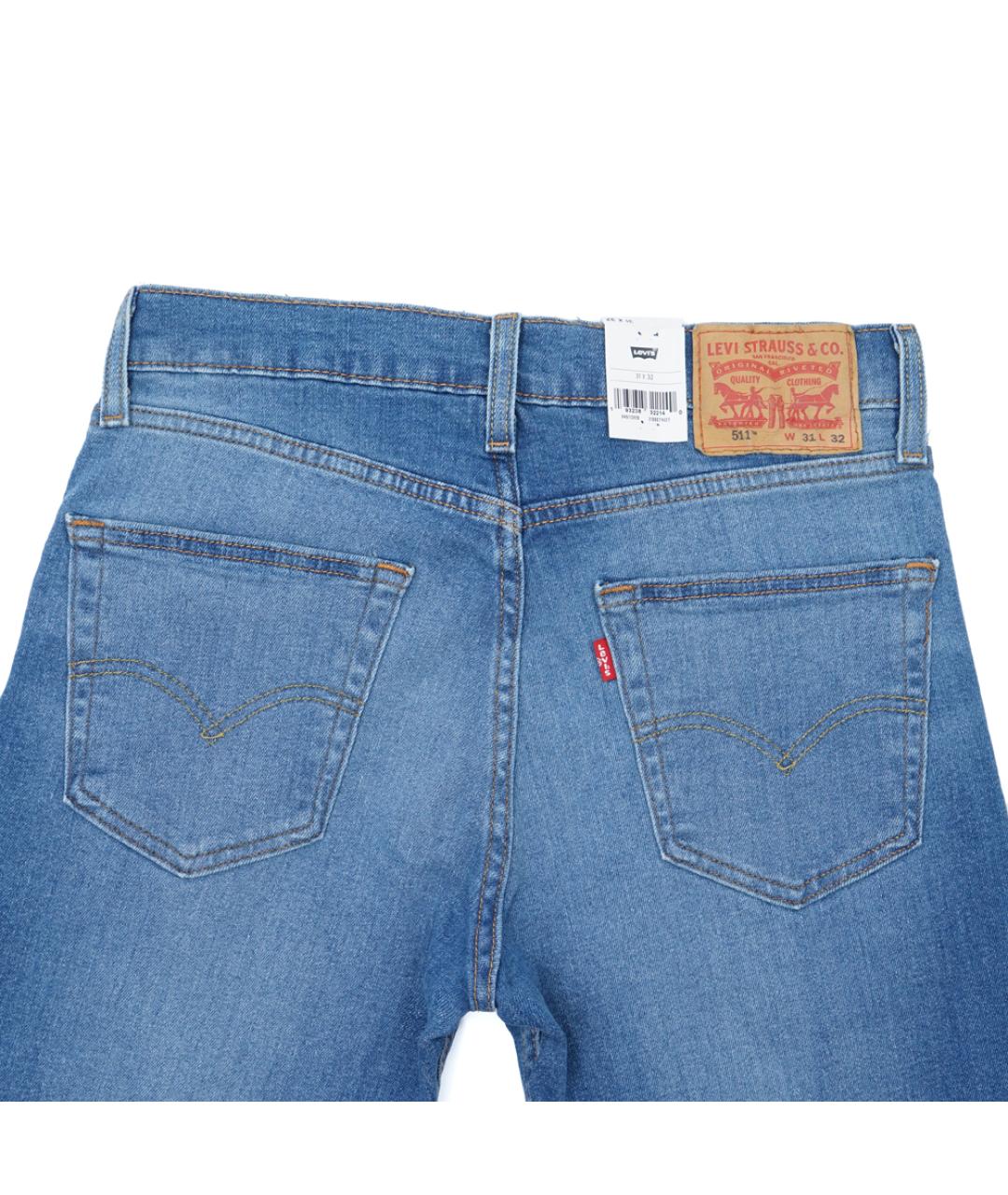 LEVI'S Синие хлопко-полиэстеровые джинсы скинни, фото 4
