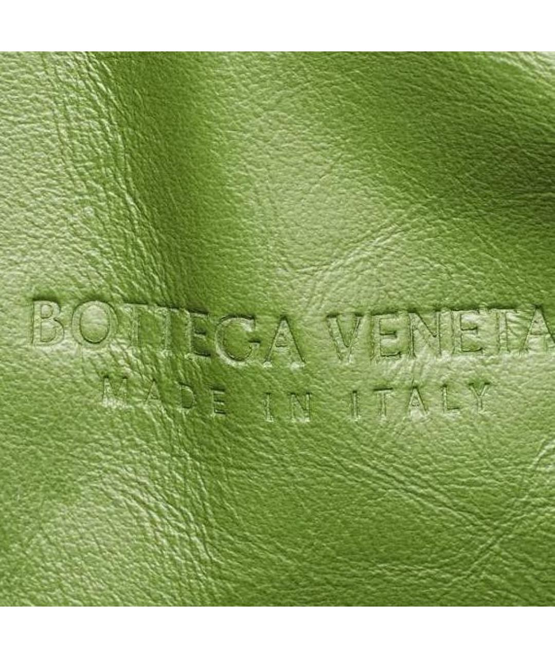 BOTTEGA VENETA Зеленая кожаная сумка с короткими ручками, фото 4