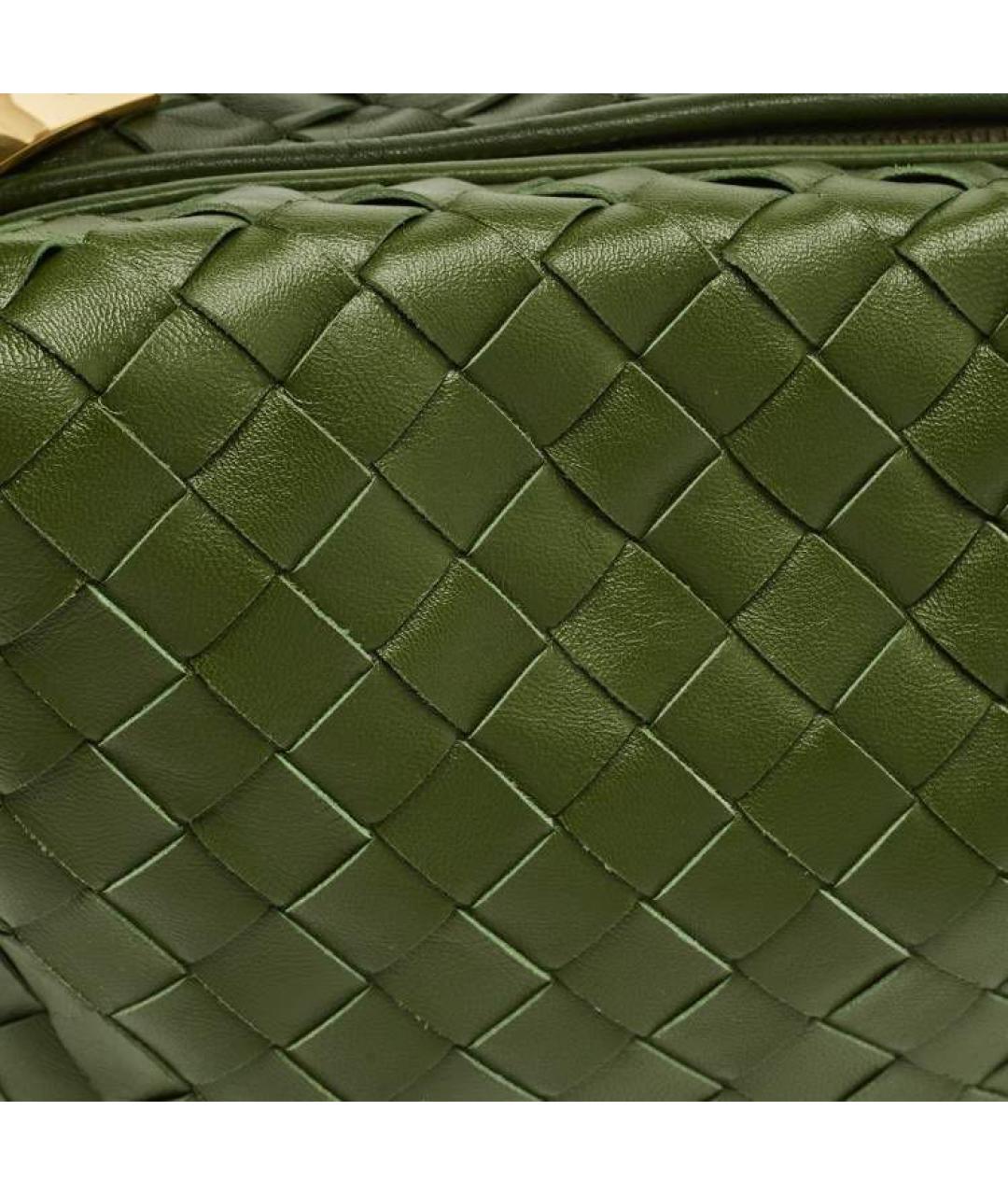 BOTTEGA VENETA Зеленая кожаная сумка с короткими ручками, фото 5