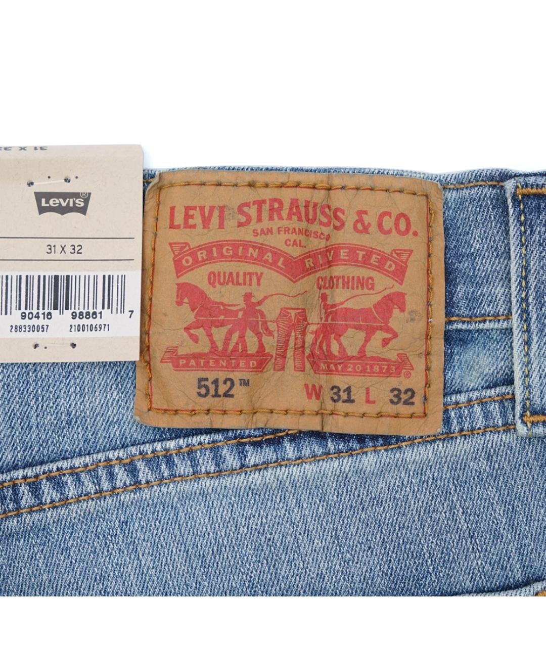 LEVI'S Голубые хлопко-эластановые джинсы скинни, фото 6