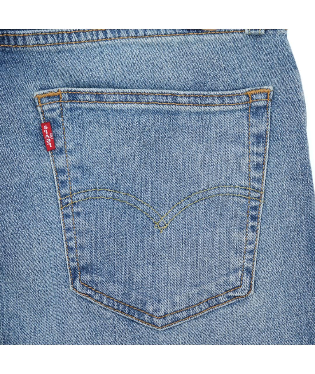 LEVI'S Голубые хлопко-эластановые джинсы скинни, фото 5