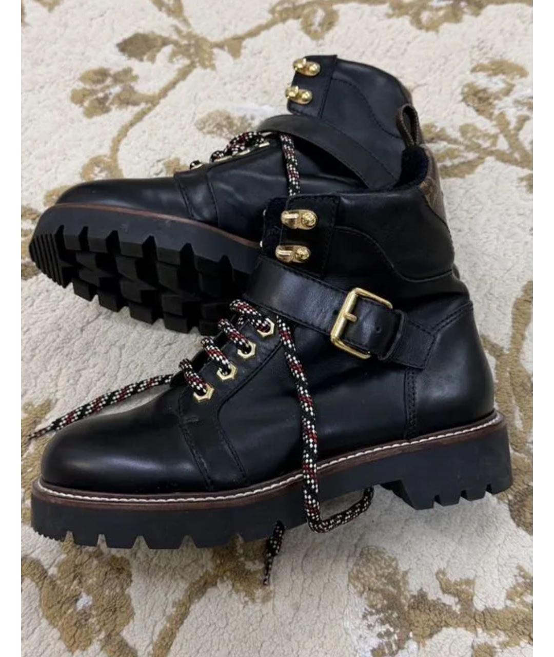 LOUIS VUITTON Черные кожаные ботинки, фото 5