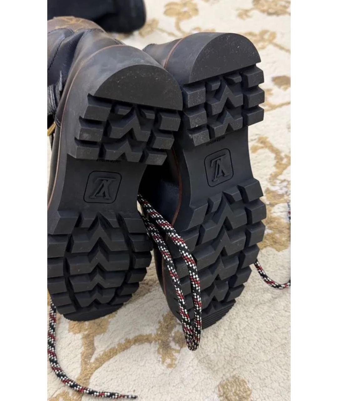 LOUIS VUITTON Черные кожаные ботинки, фото 4