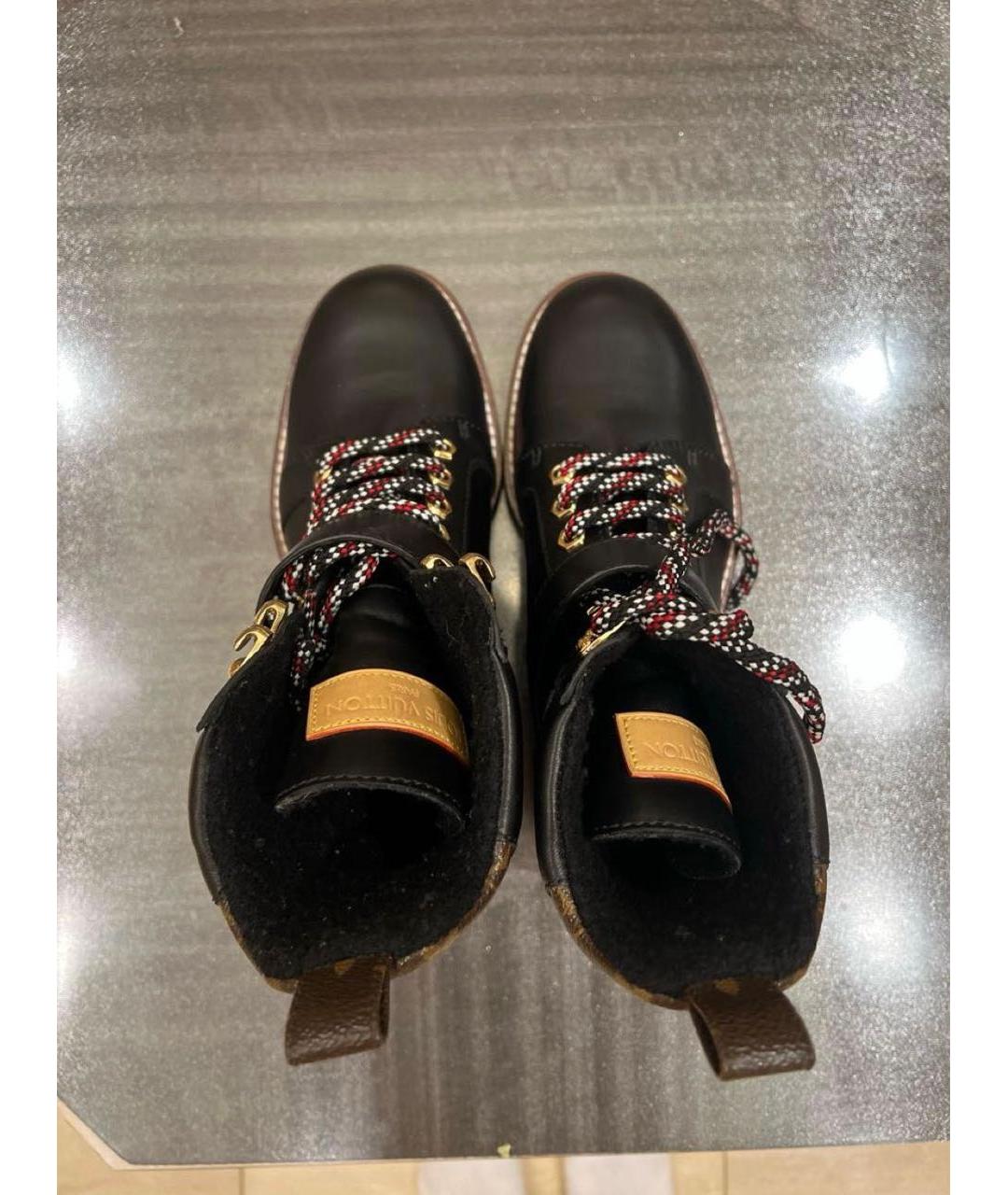 LOUIS VUITTON Черные кожаные ботинки, фото 3