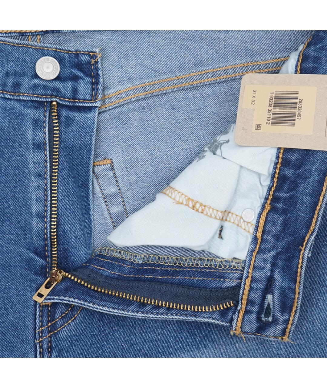LEVI'S Синие хлопко-эластановые джинсы скинни, фото 2