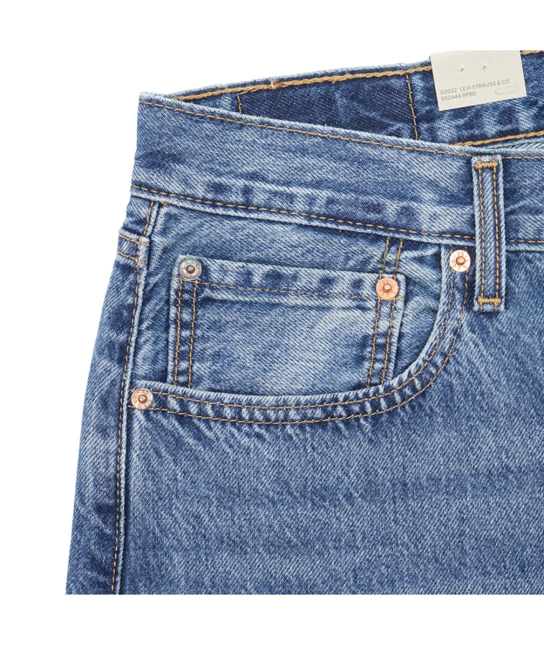 LEVI'S Голубые хлопковые прямые джинсы, фото 3