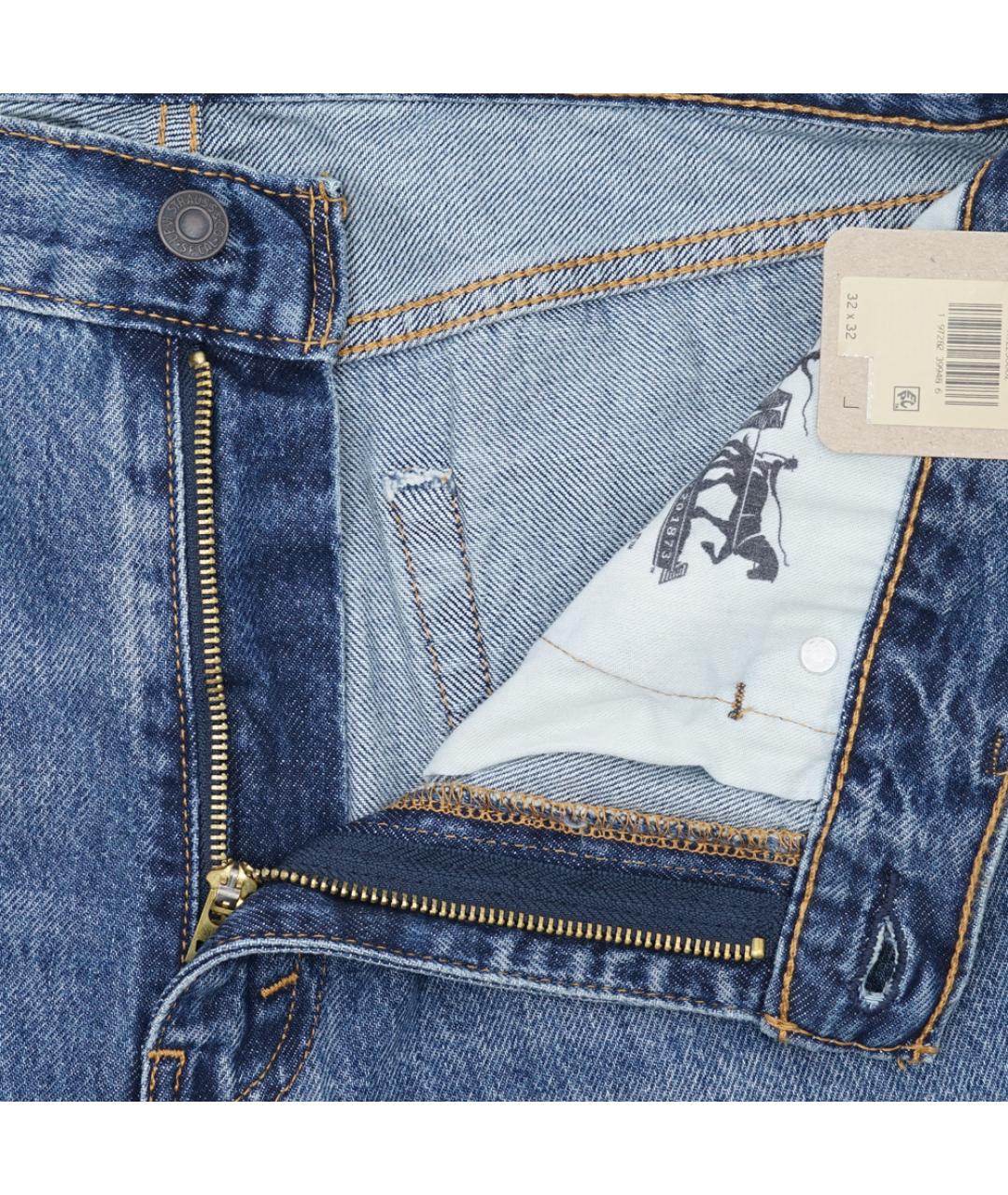 LEVI'S Голубые хлопковые прямые джинсы, фото 2