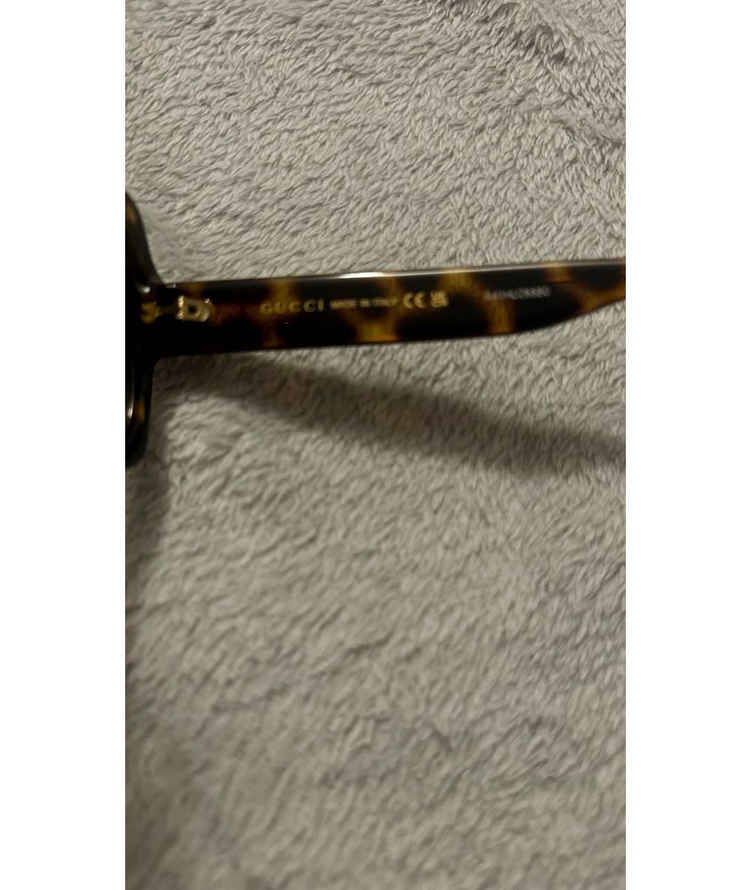 GUCCI Коричневые пластиковые солнцезащитные очки, фото 6