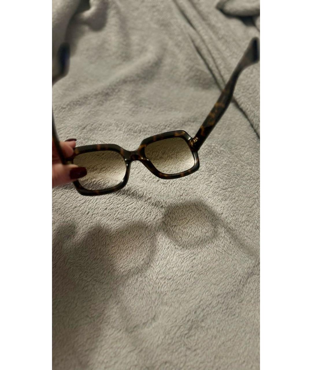 GUCCI Коричневые пластиковые солнцезащитные очки, фото 3
