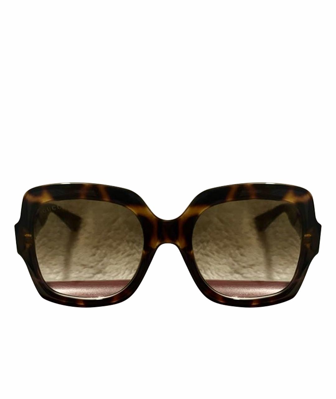 GUCCI Коричневые пластиковые солнцезащитные очки, фото 1