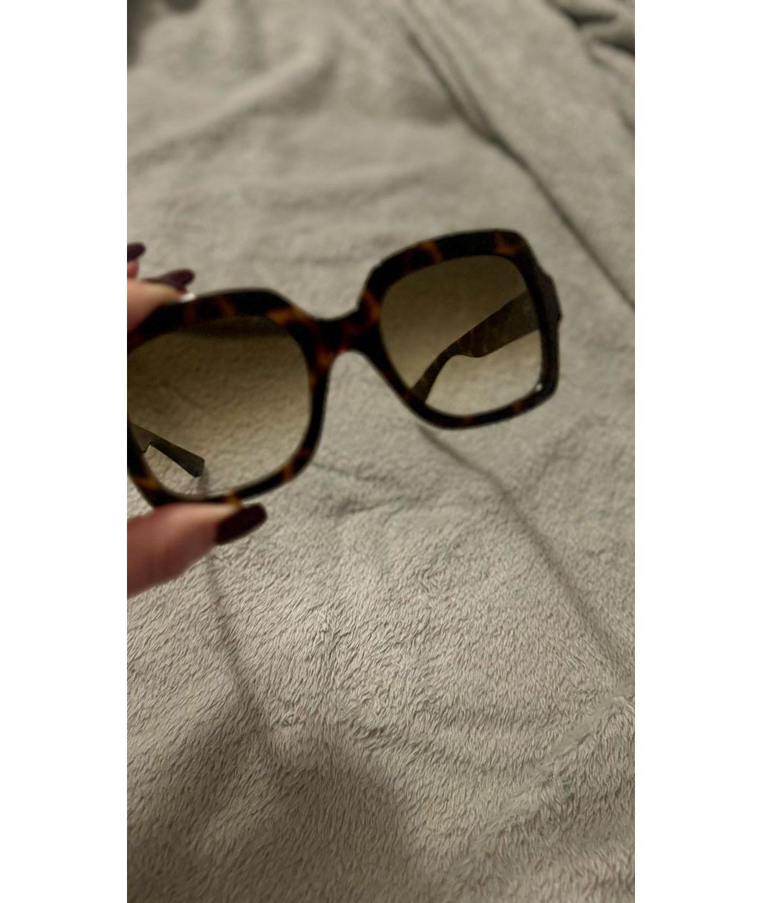 GUCCI Коричневые пластиковые солнцезащитные очки, фото 2