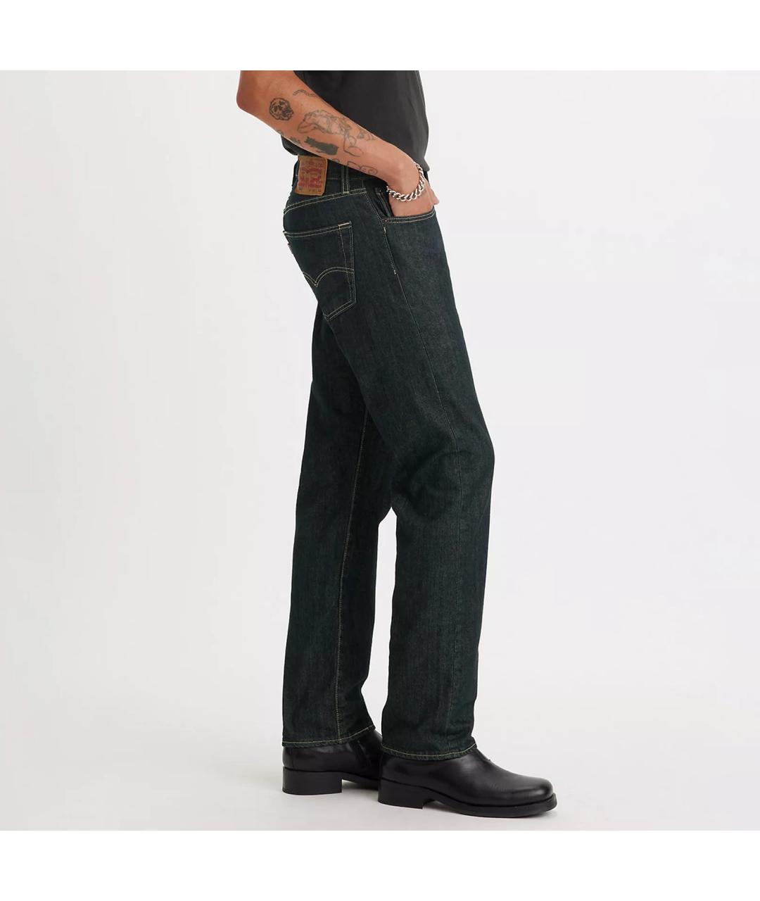 LEVI'S Темно-синие хлопковые прямые джинсы, фото 8