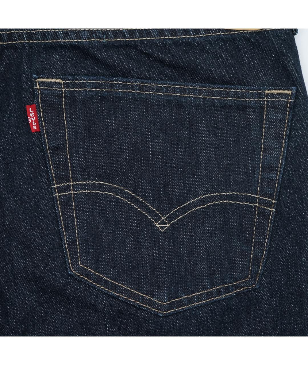 LEVI'S Темно-синие хлопковые прямые джинсы, фото 5