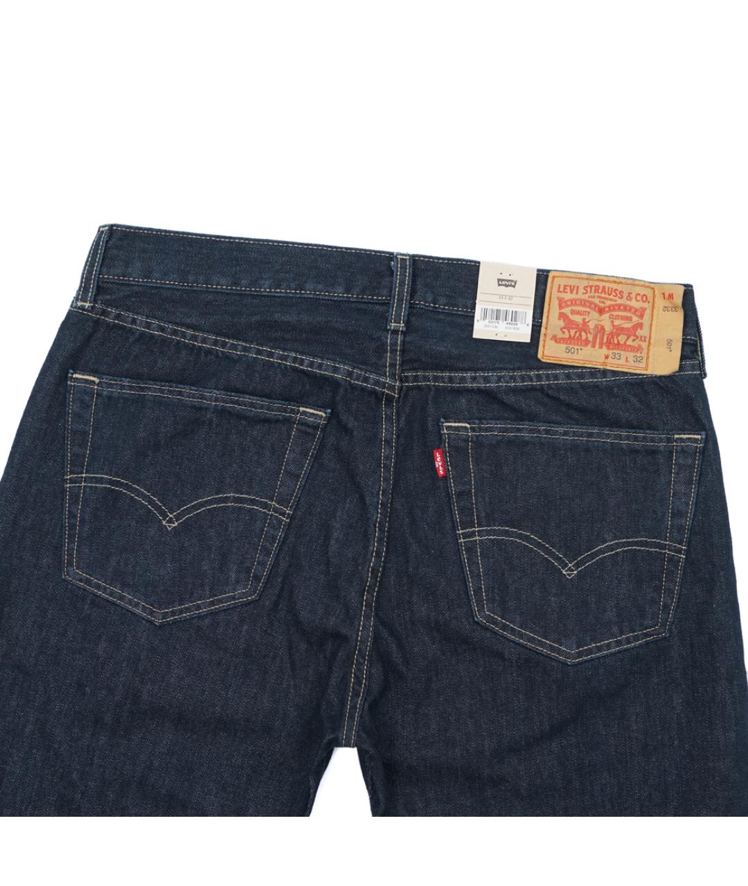 LEVI'S Темно-синие хлопковые прямые джинсы, фото 4