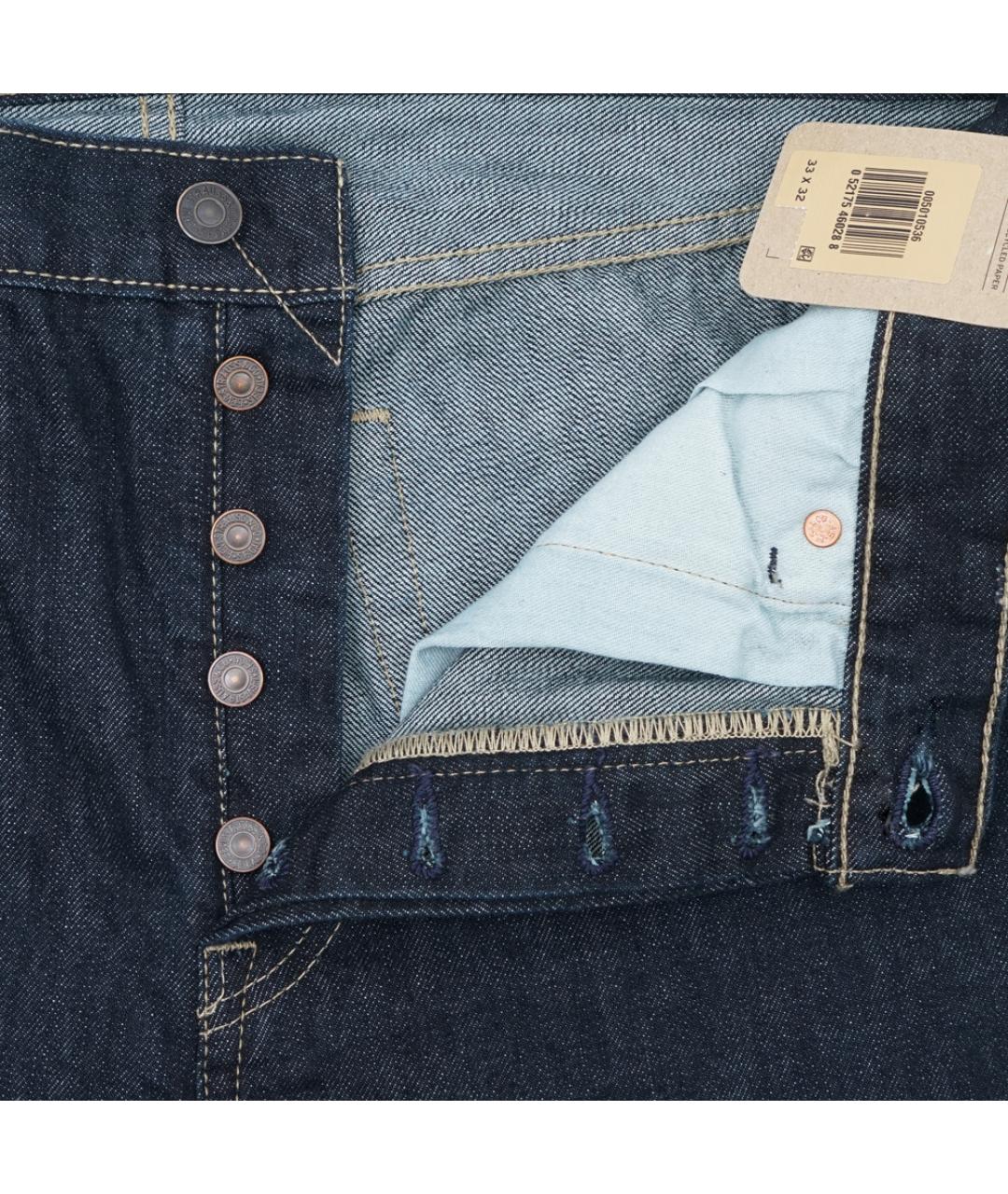 LEVI'S Темно-синие хлопковые прямые джинсы, фото 2