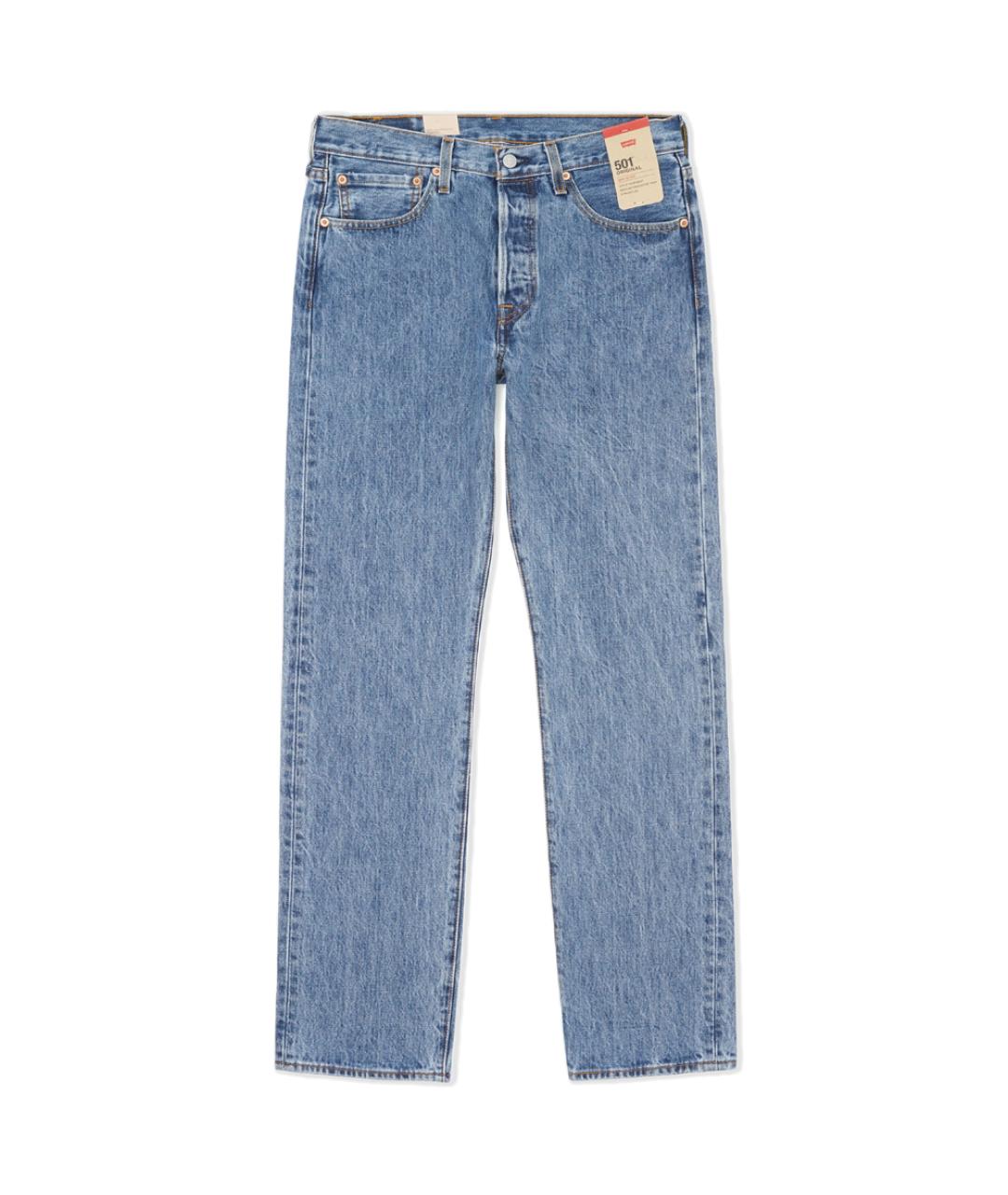 LEVI'S Голубые хлопковые прямые джинсы, фото 1