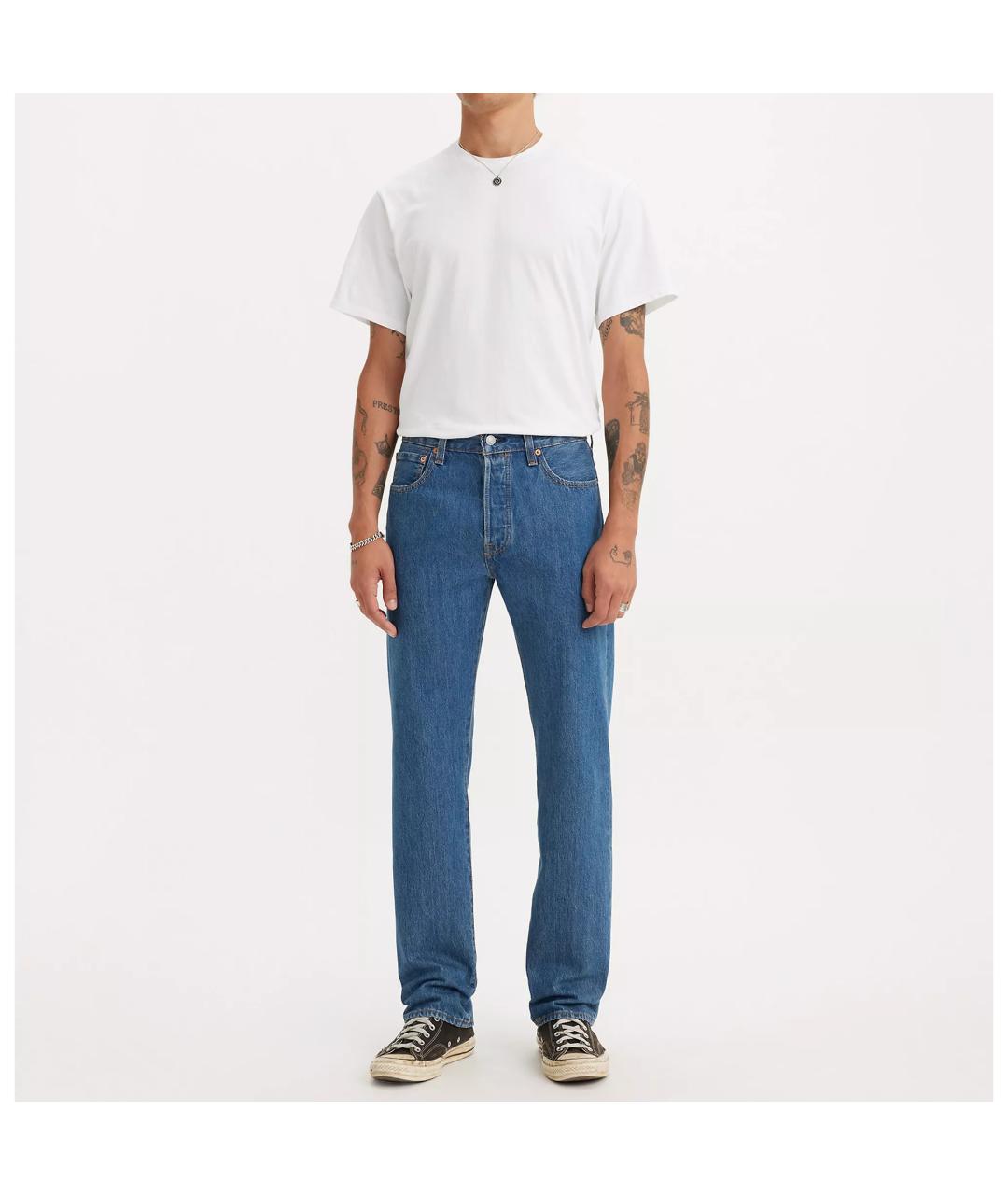 LEVI'S Голубые хлопковые прямые джинсы, фото 7