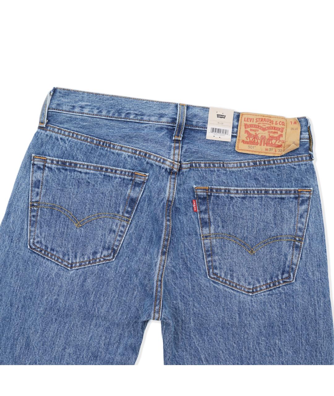 LEVI'S Голубые хлопковые прямые джинсы, фото 4