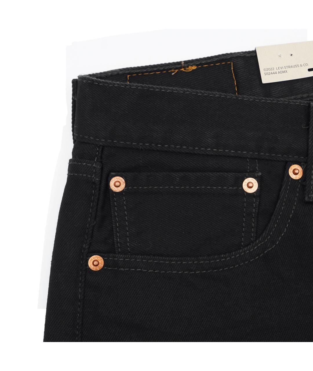 LEVI'S Черные хлопковые прямые джинсы, фото 3