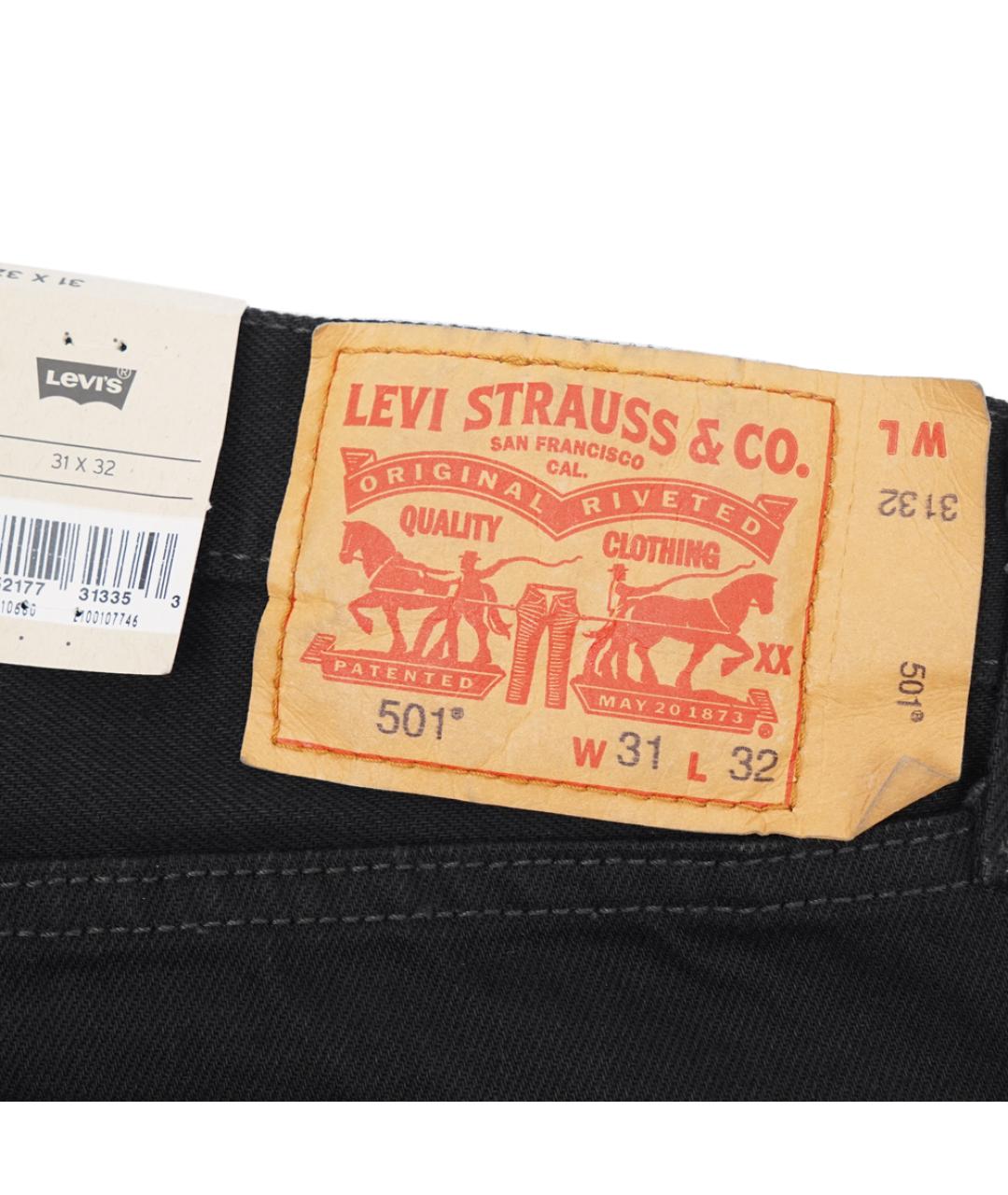 LEVI'S Черные хлопковые прямые джинсы, фото 6