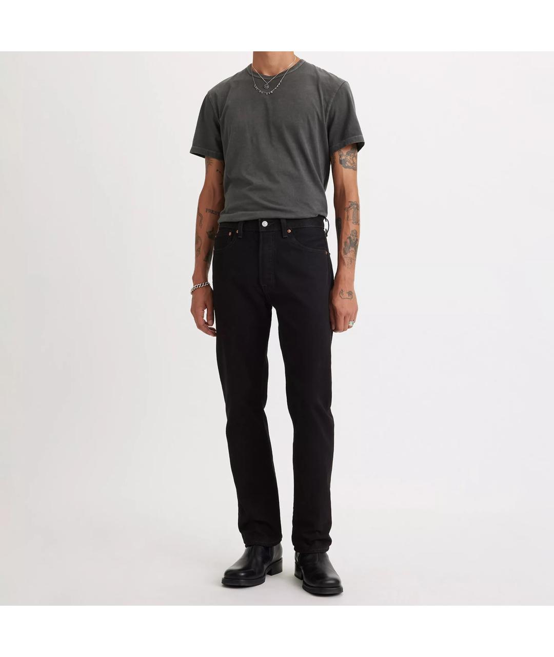 LEVI'S Черные хлопковые прямые джинсы, фото 7