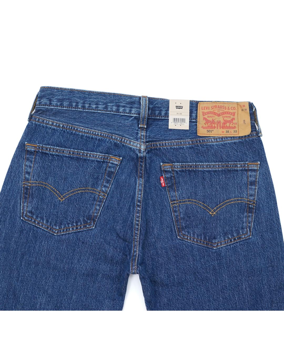LEVI'S Синие хлопковые прямые джинсы, фото 4