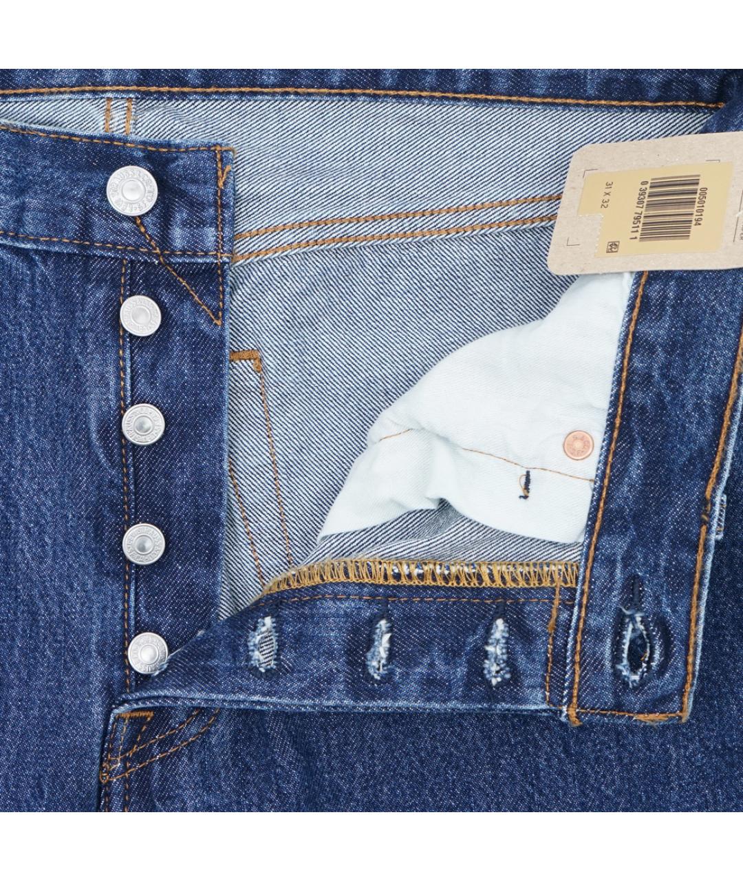 LEVI'S Синие хлопковые прямые джинсы, фото 2