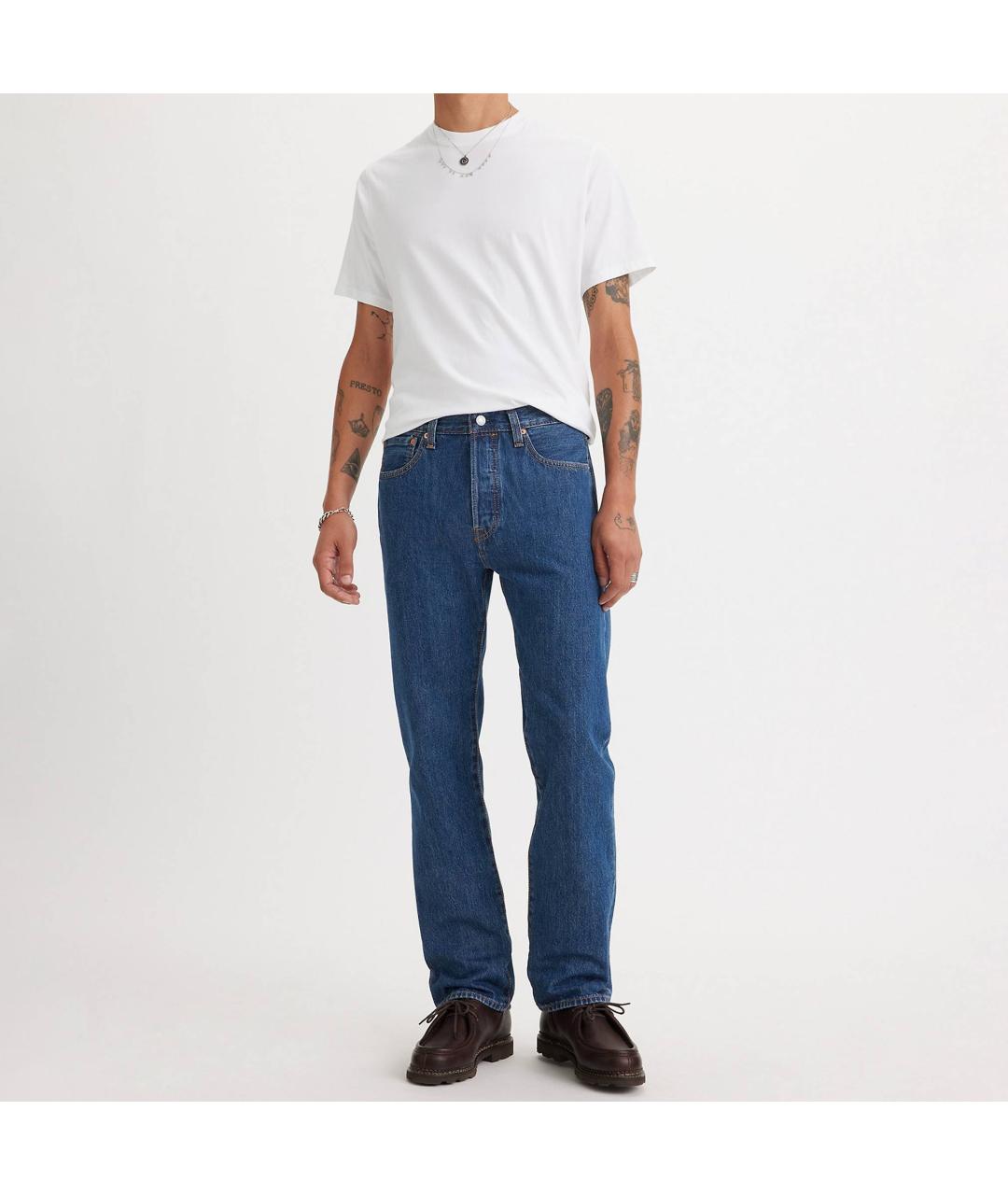 LEVI'S Синие хлопковые прямые джинсы, фото 7