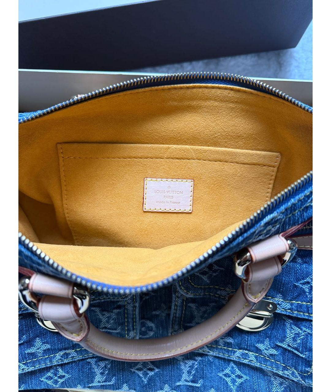 LOUIS VUITTON Синяя деним сумка с короткими ручками, фото 6