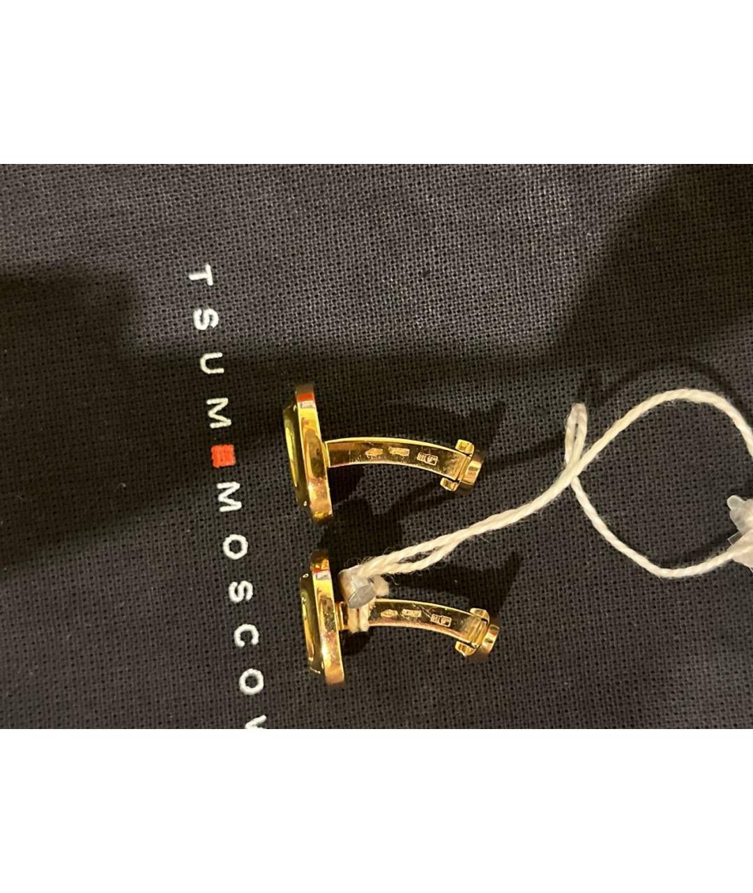 GUCCI Черные запонки из желтого золота, фото 8