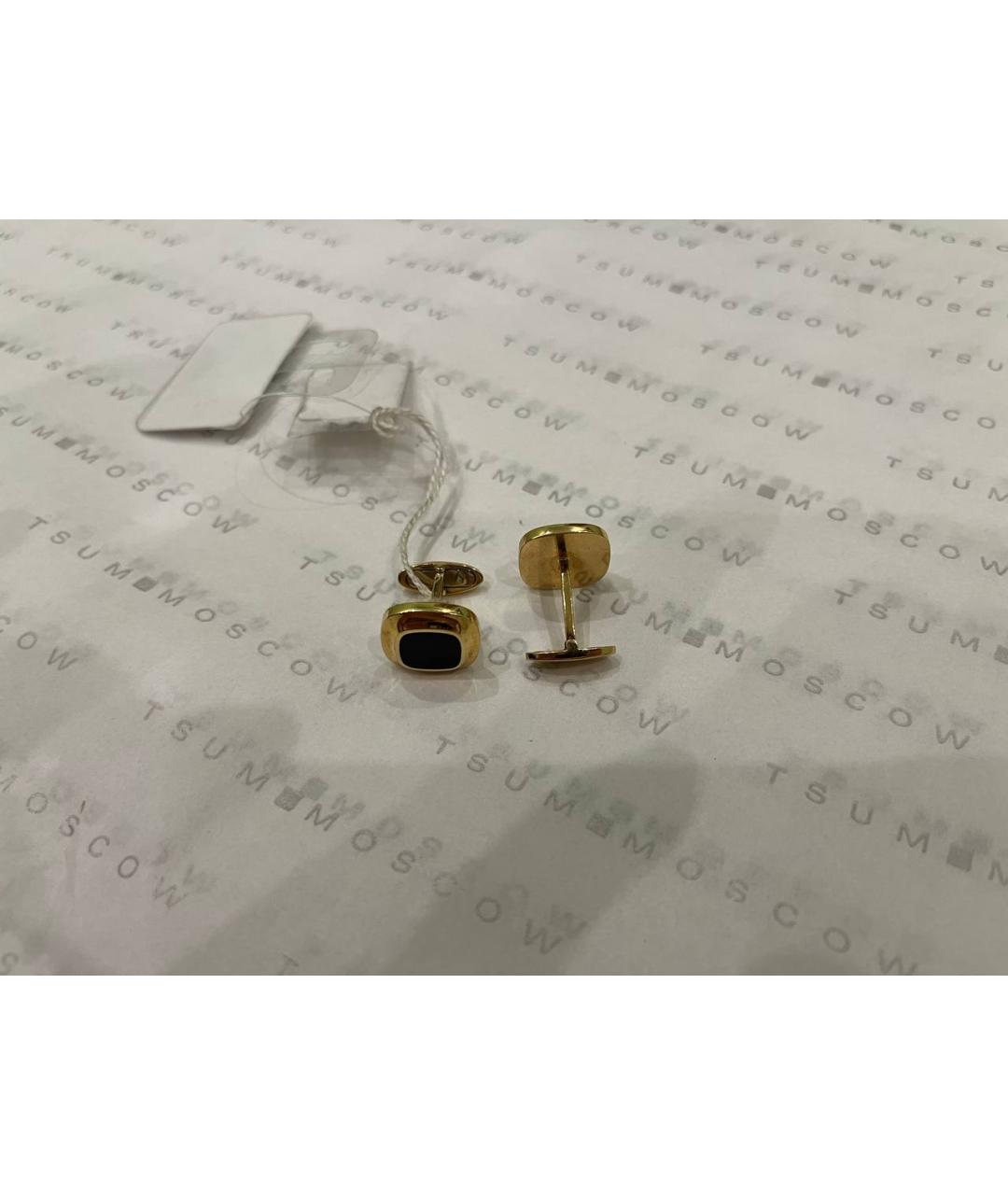 GUCCI Черные запонки из желтого золота, фото 3